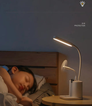 Modern Adjustable Plastic Table Lamp with USB Pink/White Zawala Image - 5