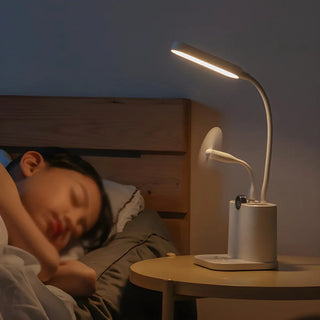Modern Adjustable Plastic Table Lamp with USB Pink/White Zawala Image - 6