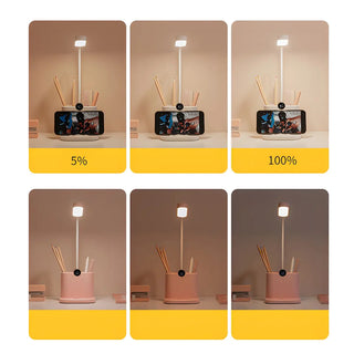 Modern Adjustable Plastic Table Lamp with USB Pink/White Zawala Image - 7