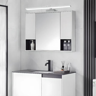 ZOWALA - Modern Rectangular Chrome LED Bathroom Vanity Light Image - 1