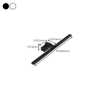 ZOWALA - Modern Rectangular Chrome LED Bathroom Vanity Light #size