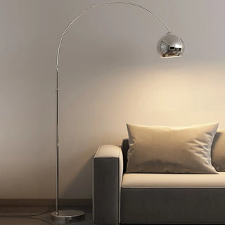 Modern Adjustable Chrome Dome LED Arc Floor Lamp Zawala Image - 10