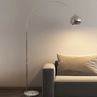 Modern Adjustable Chrome Dome LED Arc Floor Lamp Zawala Image - 14