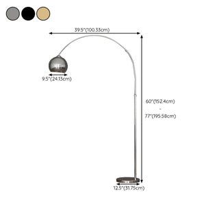 Modern Adjustable Chrome Dome LED Arc Floor Lamp Zawala Image - 17