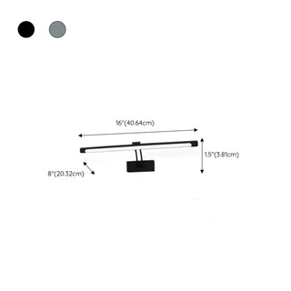 ZOWALA - Slim Modern Adjustable Black Linear Vanity Light #size