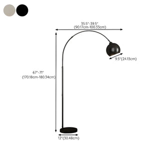 Adjustable Dome Modern Sliver Arched Floor Lamp Zawala Image - 12