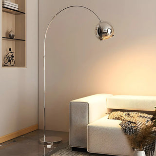 Adjustable Dome Modern Sliver Arched Floor Lamp Zawala Image - 4