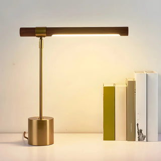Living Room Modern Brown Linear Metal Table Lamp Zawala Image - 1
