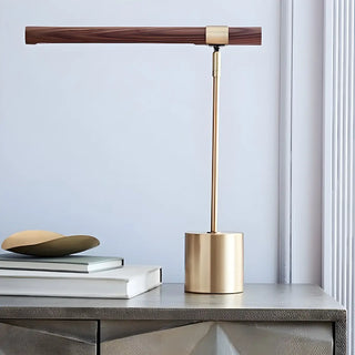 Living Room Modern Brown Linear Metal Table Lamp Zawala Image - 2