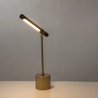 Living Room Modern Brown Linear Metal Table Lamp Zawala Image - 4