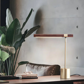 Living Room Modern Brown Linear Metal Table Lamp Zawala Image - 5