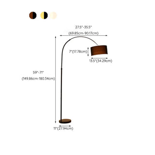 Adjustable Modern Drum Shade Arched White Floor Lamp Zawala #size