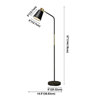 Adjustable Minimalist Green Tapered Metal Floor Lamp Zawala #size