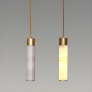 ZOWALA - Nordic Marble Alabaster Cylinder Bedroom Pendant Light Image - 11