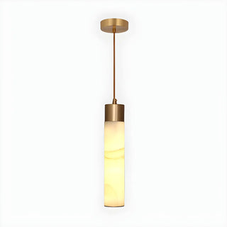 ZOWALA - Nordic Marble Alabaster Cylinder Bedroom Pendant Light Image - 8