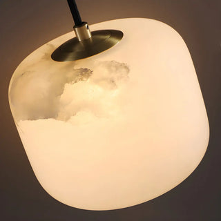 Contemporary Globe White Alabaster Brass Wall Lamp Zawala Image - 10