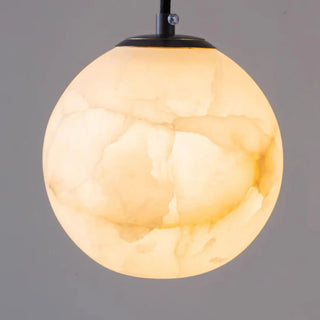 ZOWALA - Modern Alabaster Globe Pendant Light Flexible Length Image - 10