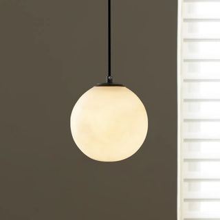 ZOWALA - Modern Alabaster Globe Pendant Light Flexible Length Image - 5