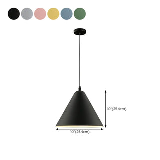 ZOWALA - Contemporary Colorful Aluminum Cone Pendant Light #size