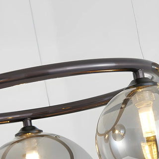 ZOWALA - Amber Clear Glass Circle Dining Room Bubble Chandelier Image - 21