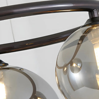 ZOWALA - Amber Clear Glass Circle Dining Room Bubble Chandelier Image - 23