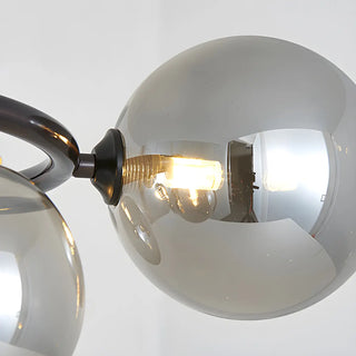 ZOWALA - Amber Clear Glass Circle Dining Room Bubble Chandelier Image - 8