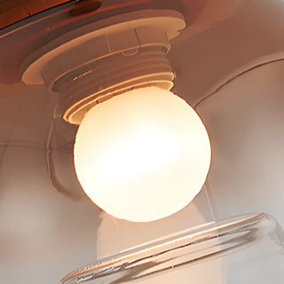 ZOWALA - Modern Amber Glass Dome Wood Globe Pendant Light Image - 13