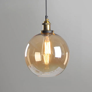 ZOWALA - Modern Amber Glass Vintage Cone Pendant Light Image - 13