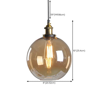 ZOWALA - Modern Amber Glass Vintage Cone Pendant Light Image - 17
