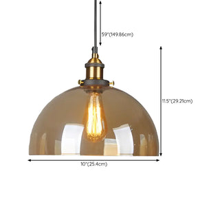 ZOWALA - Modern Amber Glass Vintage Cone Pendant Light Image - 18
