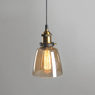 ZOWALA - Modern Amber Glass Vintage Cone Pendant Light Image - 7