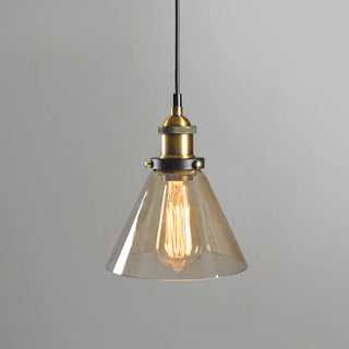 ZOWALA - Modern Amber Glass Vintage Cone Pendant Light Image - 8