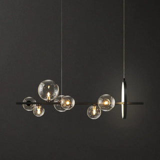 ZOWALA - Modern Glass Globes and LED Rings Island Pendant Light Image - 14