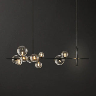 ZOWALA - Modern Glass Globes and LED Rings Island Pendant Light Image - 15
