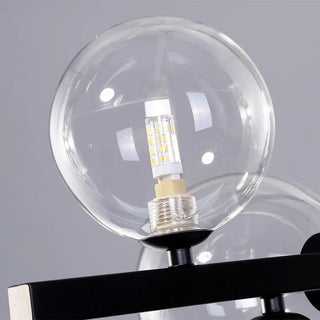 ZOWALA - Modern Glass Globes and LED Rings Island Pendant Light Image - 17