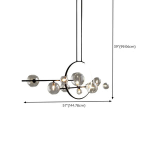 ZOWALA - Modern Glass Globes and LED Rings Island Pendant Light Image - 24
