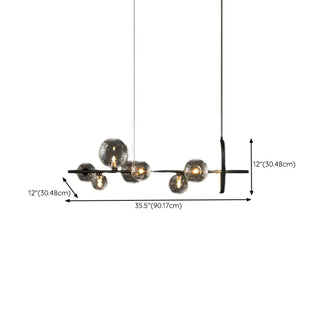 ZOWALA - Modern Glass Globes and LED Rings Island Pendant Light Image - 25