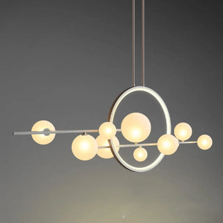 ZOWALA - Modern Glass Globes and LED Rings Island Pendant Light Image - 5