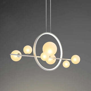 ZOWALA - Modern Glass Globes and LED Rings Island Pendant Light Image - 6