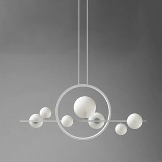 ZOWALA - Modern Glass Globes and LED Rings Island Pendant Light Image - 7