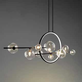 ZOWALA - Modern Glass Globes and LED Rings Island Pendant Light Image - 8