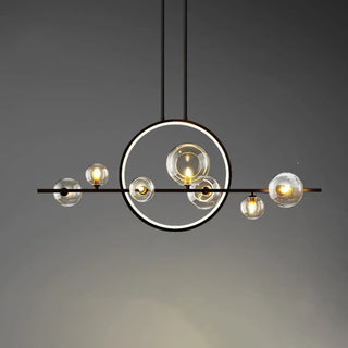 ZOWALA - Modern Glass Globes and LED Rings Island Pendant Light Image - 9
