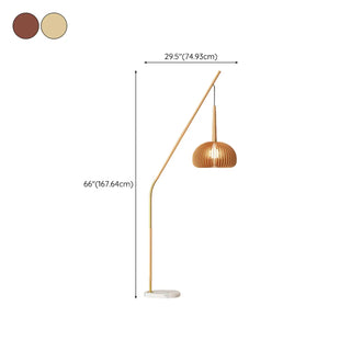 ZOWALA - Modern Angled Amber Globe Walnut Metal Floor Lamp Image - 20