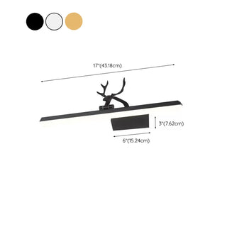 ZOWALA - Modern Black Antler and Linear Bathroom Vanity Light #size
