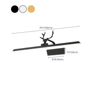 ZOWALA - Modern Black Antler and Linear Bathroom Vanity Light Image - 12