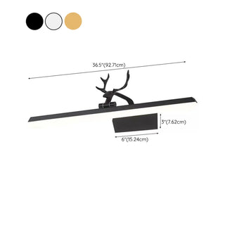 ZOWALA - Modern Black Antler and Linear Bathroom Vanity Light Image - 13