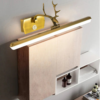 ZOWALA - Modern Black Antler and Linear Bathroom Vanity Light Image - 2