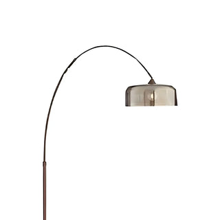 Modern Adjustable Smoked Barrel and Arched Floor Lamp Zawala Image - 10