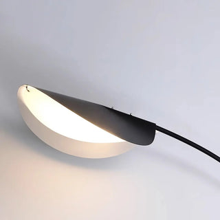 Modern Arced Metal Black Lotus Leaf Floor Light Zawala Image - 4