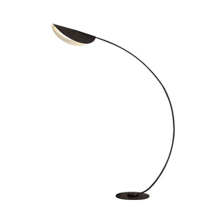 Modern Arced Metal Black Lotus Leaf Floor Light Zawala Image - 6